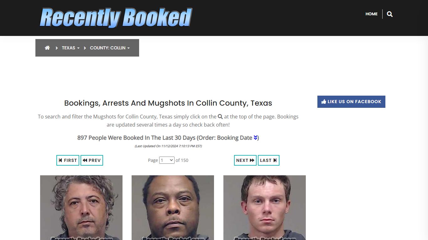 Bookings, Arrests and Mugshots in Collin County, Texas - Recently Booked