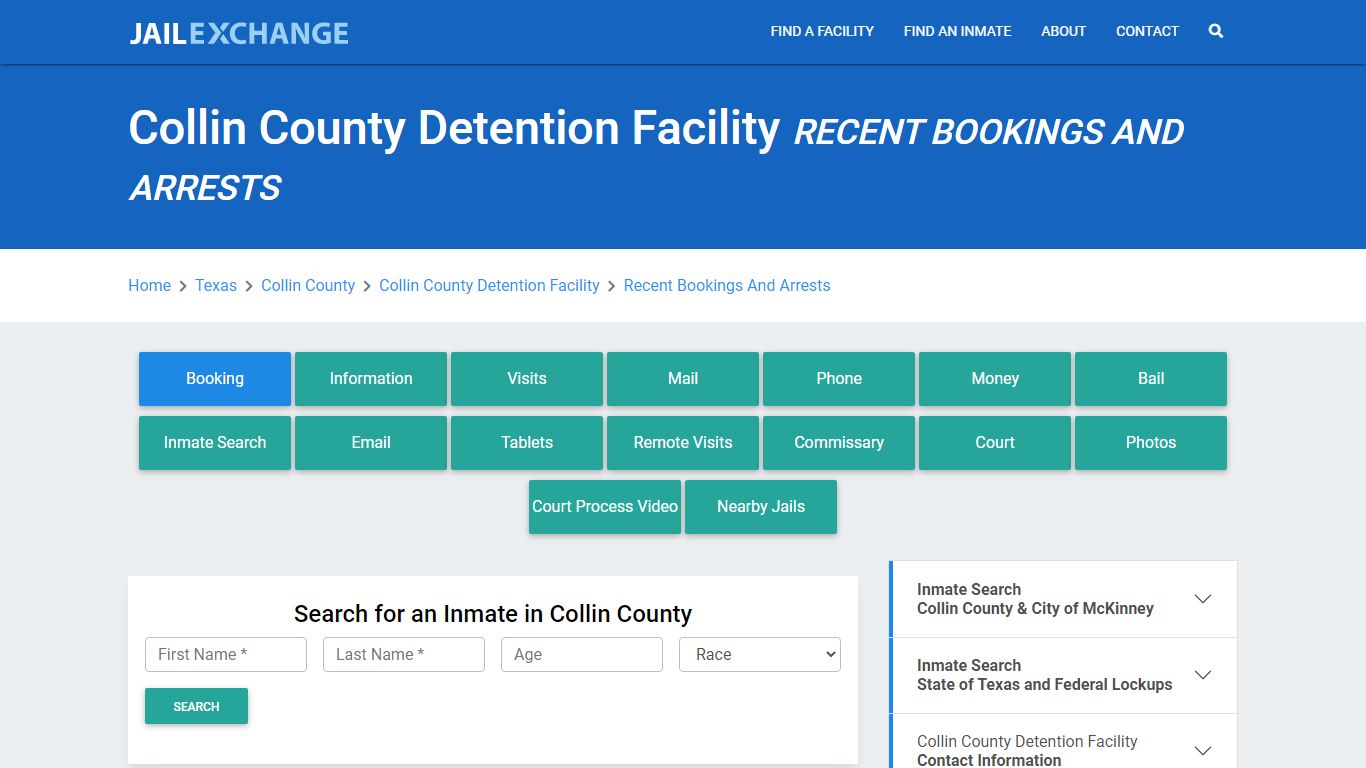 Collin County Detention Facility Recent Bookings And Arrests