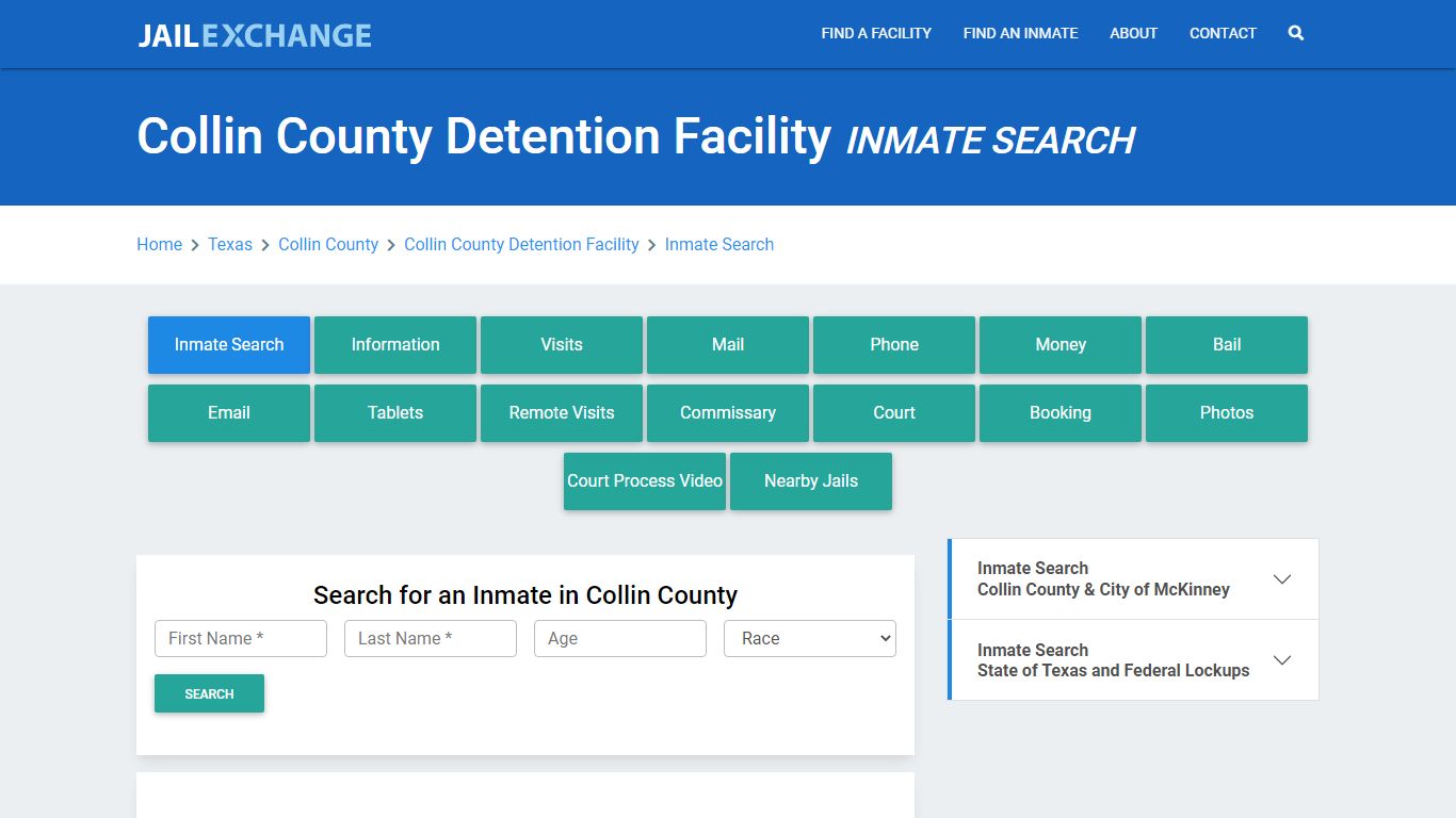 Collin County Detention Facility Inmate Search - Jail Exchange